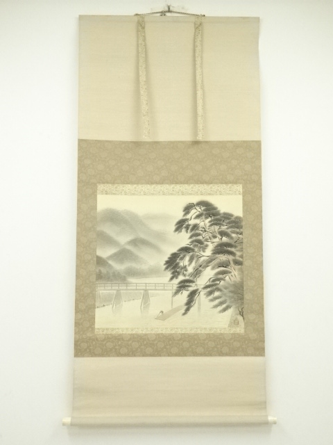JAPANESE HANGING SCROLL / HAND PAINTED / ARASHIYAMA 